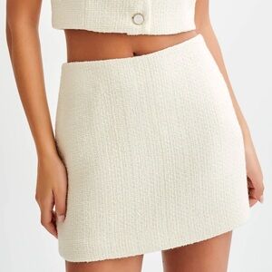 MESHKI - Camilla Boucle Mini Skirt - Ivory - NWT